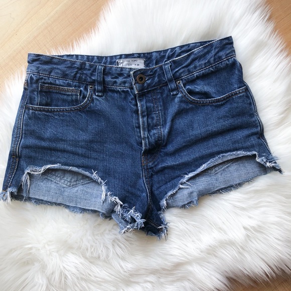 Free People Pants - Free People High Rise Cutoff Denim Shorts Size 28